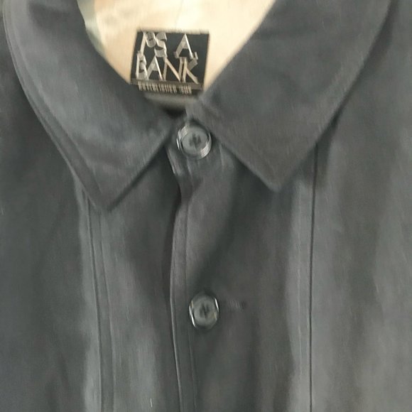 Jos A Bank Overcoat Jacket Black Lined Pockets But - Picture 2 of 8